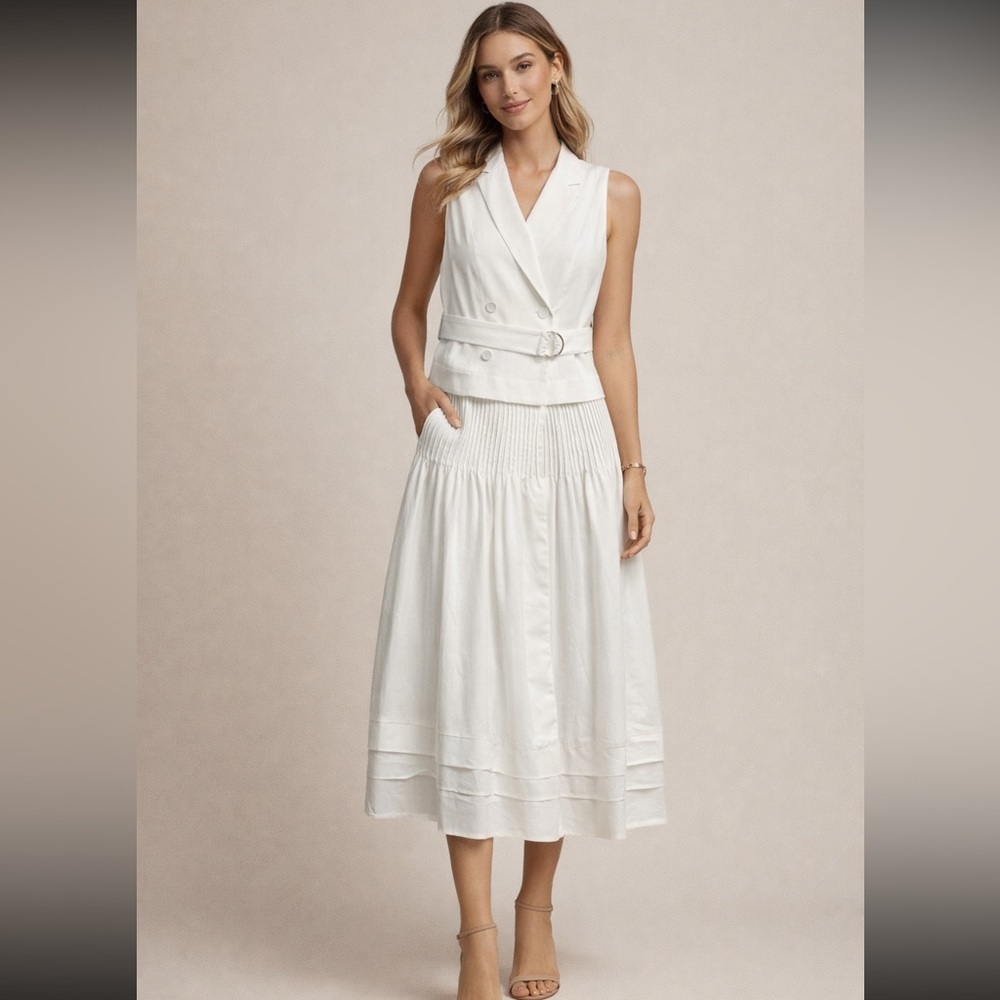 REVOLVE White Sleeveless Midi Dress